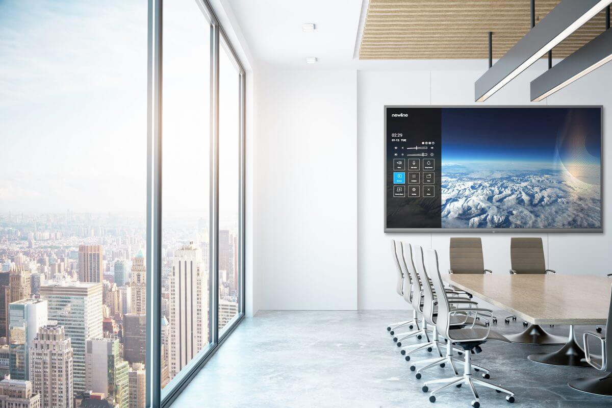 boardroom with interactive display
