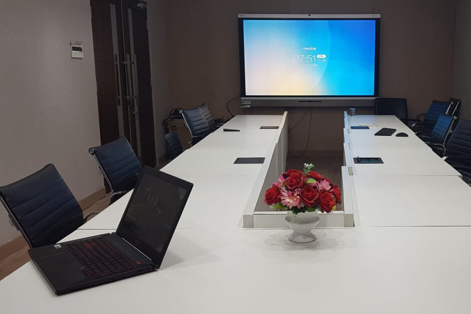 meeting room with interactive display