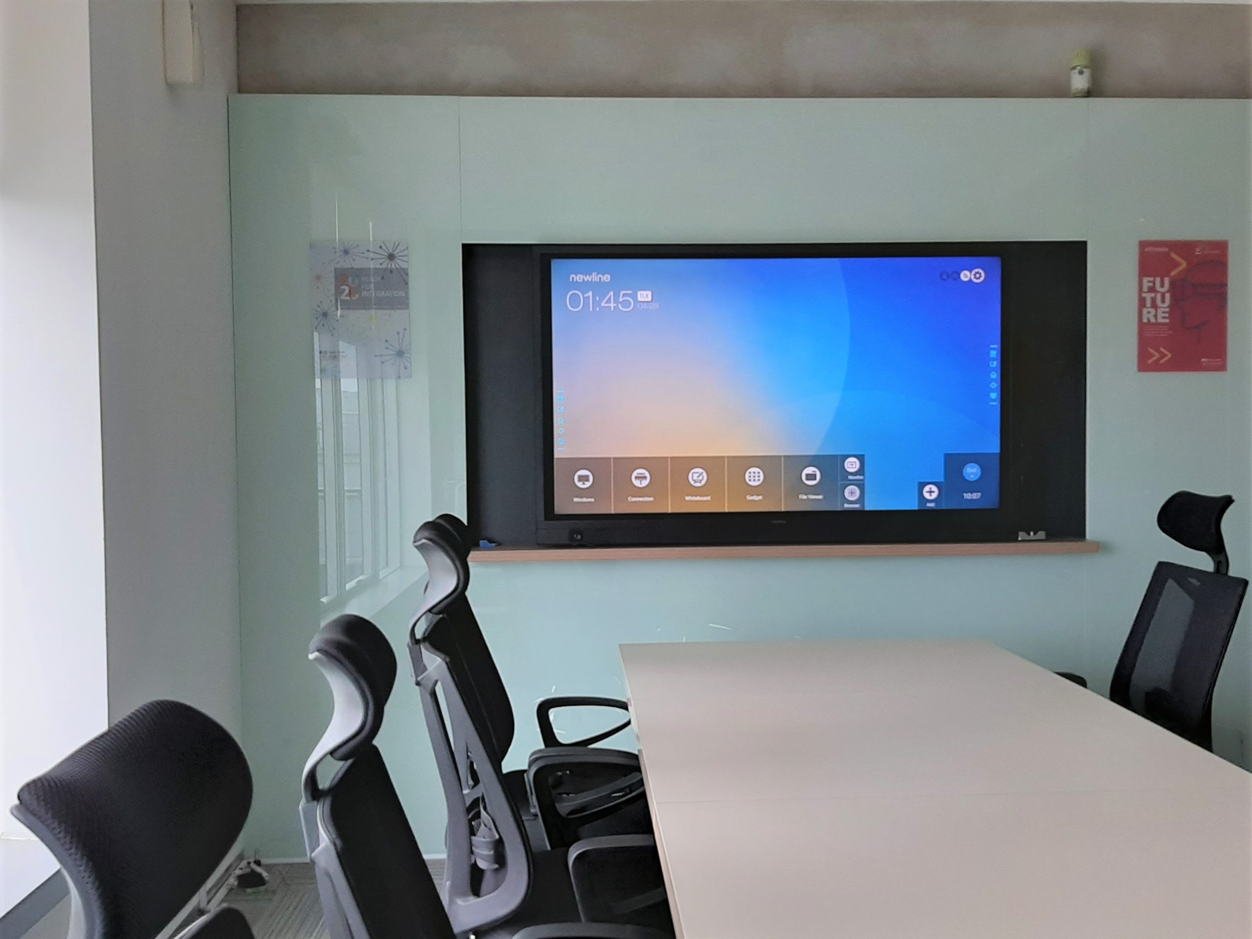 meeting room with interactive display